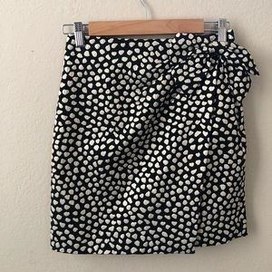 J. Crew Black/Gold Metallic Bow Skirt